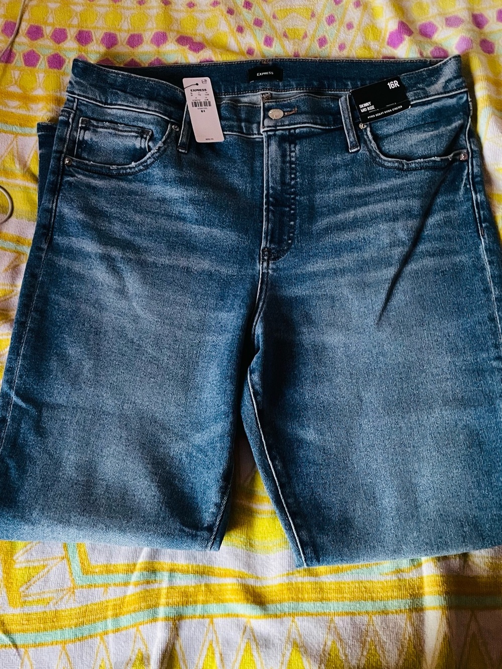 Express Blue Denim Skinny Jeans
